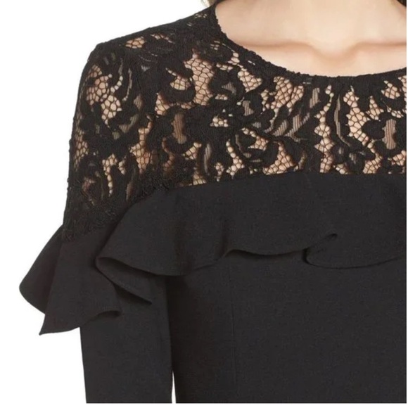 ELIZA J Cocktail Lace Yoke Sheath Dress Size 10​ - Picture 3 of 9